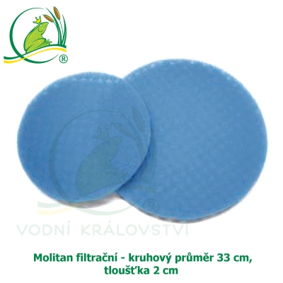 Molitan filtrační - kruhový průměr 33 cm, tloušťka 2 cm