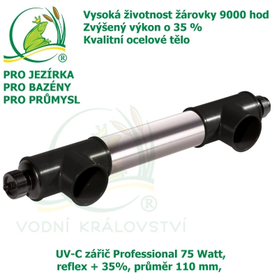 UV-C zářič Professional 75 Watt, reflex + 35%, průměr 110 mm, 