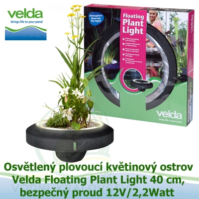 Osvětlený plovoucí květinový ostrov - Velda Floating Plant Light 40 cm, 12V/2,2Watt