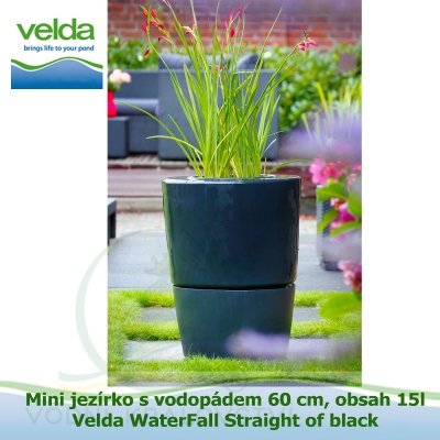 Mini jezírko s vodopádem 60 cm, obsah 15l – Velda WaterFall Straight of black