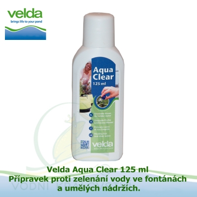Velda Aqua Clear 125 ml - Přípravek proti zelenání vody ve fontánách a umělých nádržích