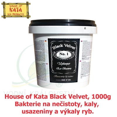 House of Kata Black Velvet, 1000g na 20-40 m3, bakterie na nečistoty, kaly, usazeniny a výkaly ryb