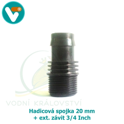 Hadicová spojka 20 mm + ext. závit 3/4 Inch