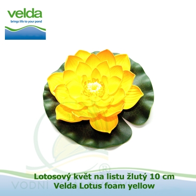 Lotosový květ na listu žlutý 10 cm - Velda Lotus foam yellow