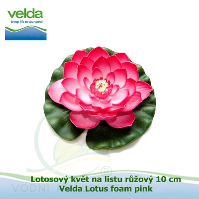 Lotosový květ na listu růžový 10 cm - Velda Lotus foam pink