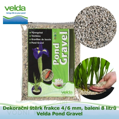 Dekorační štěrk frakce 4/6 mm, balení 8 litry - Velda Pond Gravel