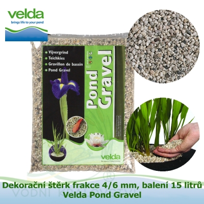 Dekorační štěrk frakce 4/6 mm, balení 15 litry - Velda Pond Gravel