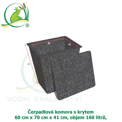 Čerpadlová komora s krytem 60x70x41 cm, 160 litrů, 