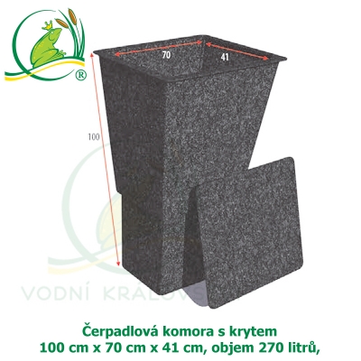 Čerpadlová komora s krytem 100x70x41 cm, 270 litrů