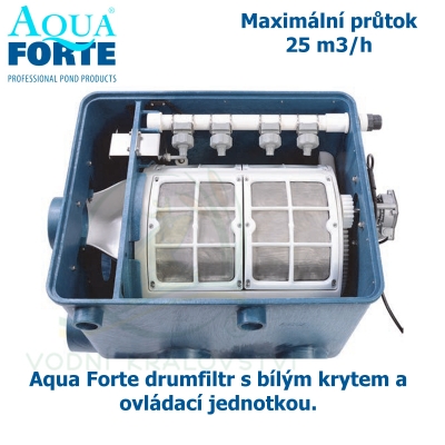 Aqua Forte drumfiltr s bílým krytem a ovládací jednotkou, max. průtok 25 m3/h