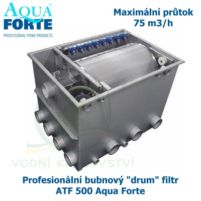 Profesionální bubnový "drum" filtr ATF-500 Aqua Forte, maximální průtok 75 m3/h