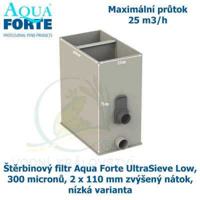 Štěrbinový filtr Aqua Forte UltraSieve Low , 300 micronů, 2 x 110 mm zvýšený nátok