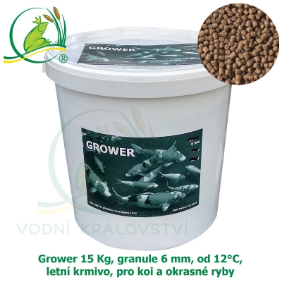 Grower 15 Kg, granule 6 mm, od 12°C, letní krmivo, pro koi a okrasné ryby