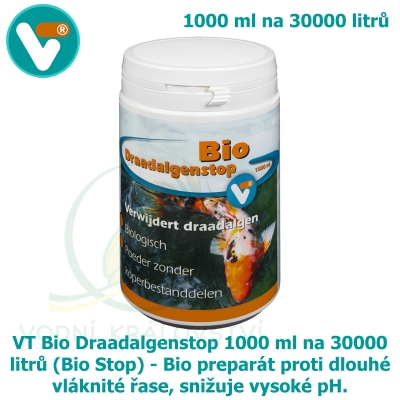 VT Bio Draadalgenstop 1000 ml na 30000 litrů (Bio Stop) - Bio preparát proti dlouhé vláknité řase, snižuje vysoké pH.