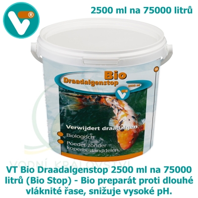 VT Bio Draadalgenstop 2500 ml na 75000 litrů (Bio Stop) - Bio preparát proti dlouhé vláknité řase, snižuje vysoké pH (Bio string algae stop)