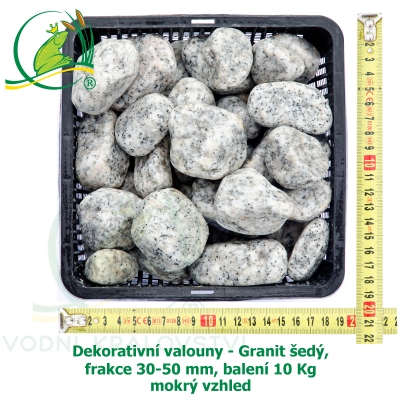 Dekorativní valouny - Granit šedý, frakce 30-50 mm, balení 10 Kg