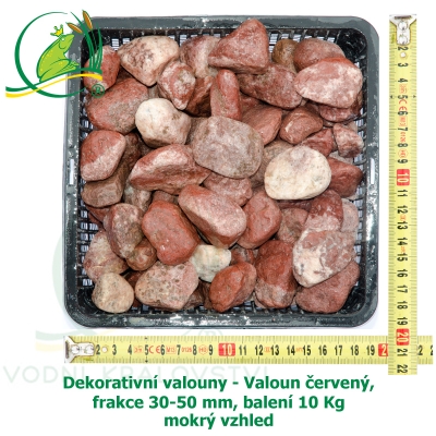 Dekorativní valouny - Valoun červený, frakce 30-50 mm, balení 10 Kg