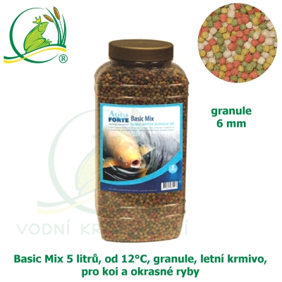 Basic Mix 5 litrů, od 12°C, granule 3 mm, letní krmivo, pro koi a okrasné ryby