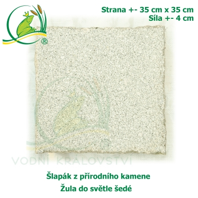 Šlapák z přírodního kamene - Žula do světle šedé, 35x35cm, síla 4 cm