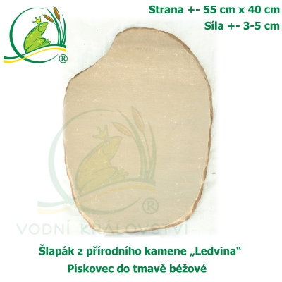 Šlapák z přírodního kamene "Ledvina"- Pískovec do tmavě béžové, 55x40cm, síla 3-5cm