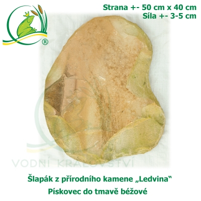 Šlapák z přírodního kamene "Ledvina-013"- Pískovec do tmavě béžové, 50x40cm, síla 3-5cm