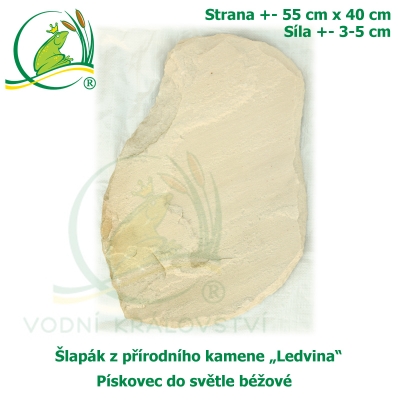 Šlapák z přírodního kamene "Ledvina-014"- Pískovec do světle béžové, 55x40cm, síla 3-5cm