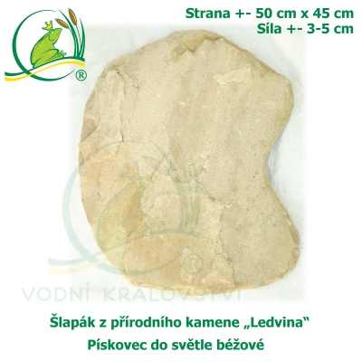 Šlapák z přírodního kamene "Ledvina-017"- Pískovec do světle béžové, 50x45cm, síla 3-5cm