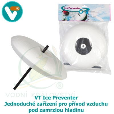 VT Ice Preventer, plovák s trubicí - jednoduché zařízení pro přívod vzduchu pod zamrzlou hladinu, napojitelné na všechny kompresory