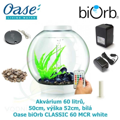 Oase biOrb CLASSIC 30 MCR white - Akvárium 30 litrů, průměr 40cm, výška 42cm, bílá