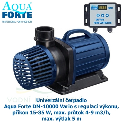 Univerzální čerpadlo Aqua Forte DM-10000 Vario, s regulací výkonu, příkon 15-85 W, max. průtok 4-9 m3/h, max. výtlak 5 m