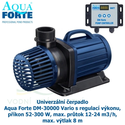 Univerzální čerpadlo Aqua Forte DM-30000 Vario, s regulací výkonu, příkon 52-300 W, max. průtok 12-24 m3/h, max. výtlak 8 m