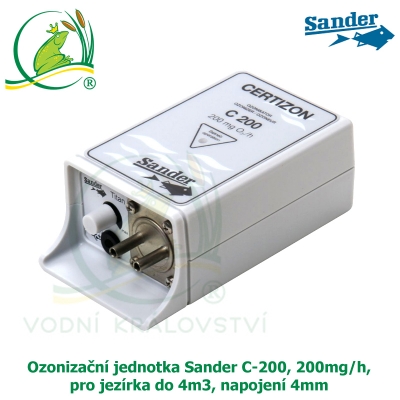 Ozonizační jednotka Sander C-200, 200mg/h, pro jezírka do 4m3, napojení 4mm