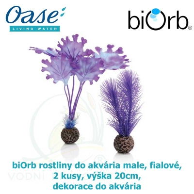 biOrb rostliny do akvária male, fialové, 2 kusy, výška 20cm, dekorace do akvária
