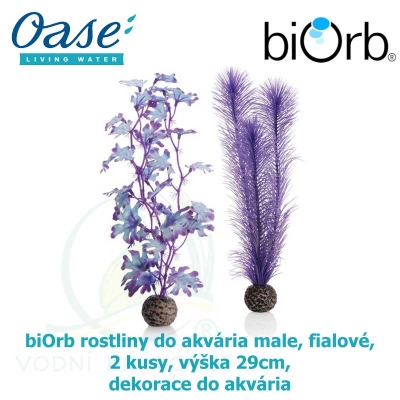 biOrb rostliny do akvária střední, fialové,  2 kusy, výška 29cm, dekorace do akvária