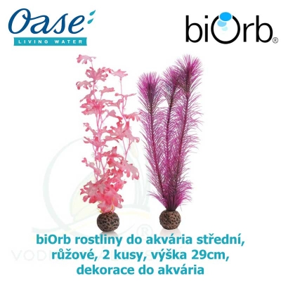 biOrb rostliny do akvária střední, růžové, 2 kusy, výška 29cm, dekorace do akvária