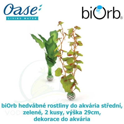 biOrb hedvábné rostliny do akvária střední, zelené, 2 kusy, výška 29cm, dekorace do akvária