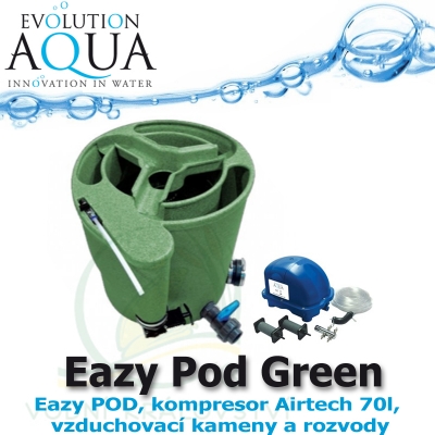 Eazy Pod Air v zelené barvě, jezírka 5-50m3, Eazy POD, kompresor Airtech 70l, vzduchovací kameny a rozvody,