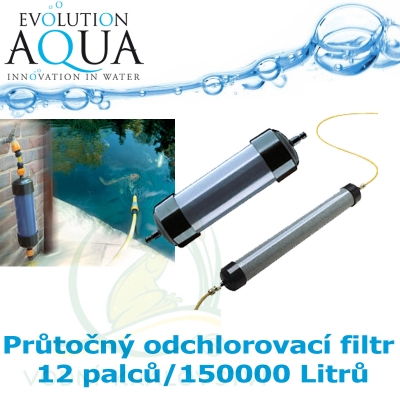 Průtočný odchlorovací filtr 12 palců - 150000 Litrů.