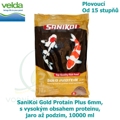 SaniKoi Gold Protain Plus 6mm, s vysokým obsahem proteinu, jaro až podzim, 10000 ml