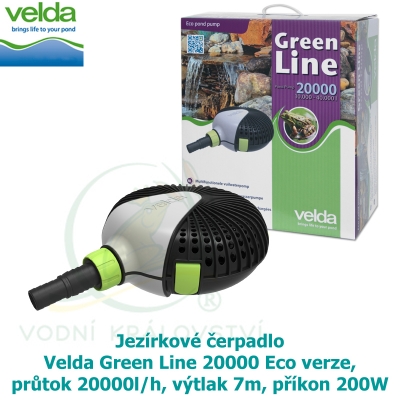 Jezírkové čerpadlo Velda Green Line 20000 Eco verze, průtok 20000l/h, výtlak 7m, příkon 200W