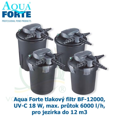 Aqua Forte tlakový filtr BF-12000, UV-C 18 W, max. průtok 6000 l/h, pro jezírka do 12 m3