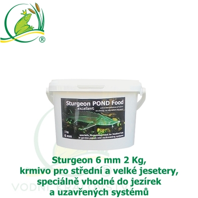 Sturgeon 6mm 2Kg, krmivo pro střední a velké jesetery, speciálně vhodné do jezírek a uzavřených systémů