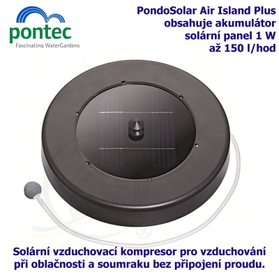 Pontec PondoSolar Air Island - Plovoucí solární vzduchovací kompresor s akumulátorem