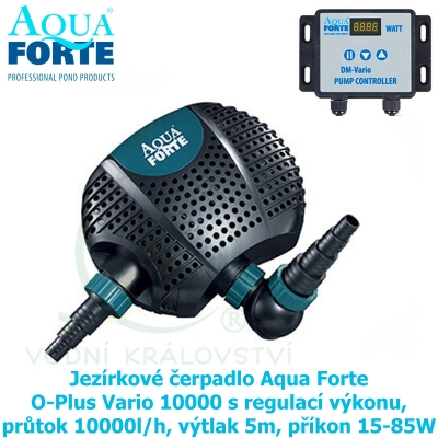 Jezírkové čerpadlo Aqua Forte O-Plus Vario 10000 s regulací výkonu, průtok 10000l/h, výtlak 5m, příkon 15-85W