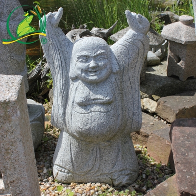 Budha happy, šedá žula, výška 105 cm.