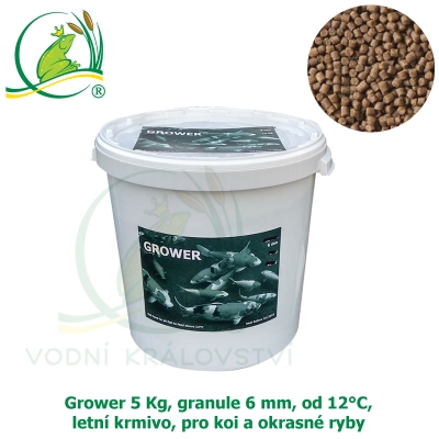 Grower 5 Kg, granule 6 mm, od 12°C, letní krmivo, pro koi a okrasné ryby