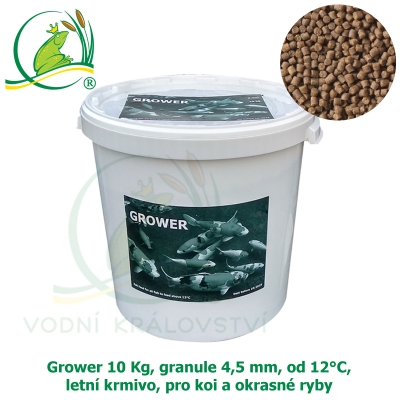 Grower 10 Kg, granule 4,5 mm, od 12°C, letní krmivo, pro koi a okrasné ryby