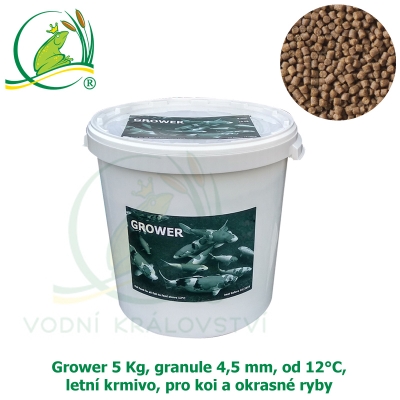 Grower 5 Kg, granule 4,5 mm, od 12°C, letní krmivo, pro koi a okrasné ryby