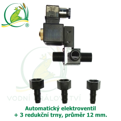 Automatický elektro-ventil + 3 redukční trny o průměru 12 mm