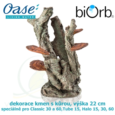 biOrb dekorace kmenová kůra porostlá houbami, výška 22 cm, dekorace do akvária, 48363